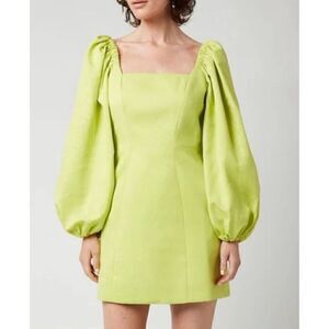 Ted Baker Disina Mini Jacquard Exaggerated Sleeve Dress in Yellow Lyst NWT Size